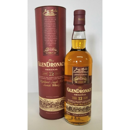 120 - GlenDronach 12 Year Old, Highland Single Malt Scotch Whisky, Distillery Bottling, 70CL, 43% ABV, box... 