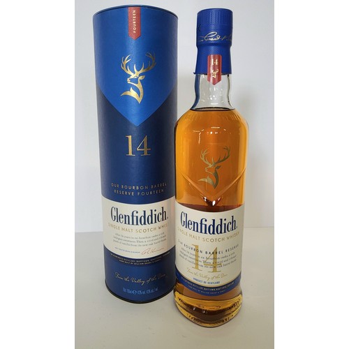 121 - Glenfiddich 14 Year Old Bourbon Barrel Reserve Single Malt Scotch Whisky 70cl, 43% vol, boxed