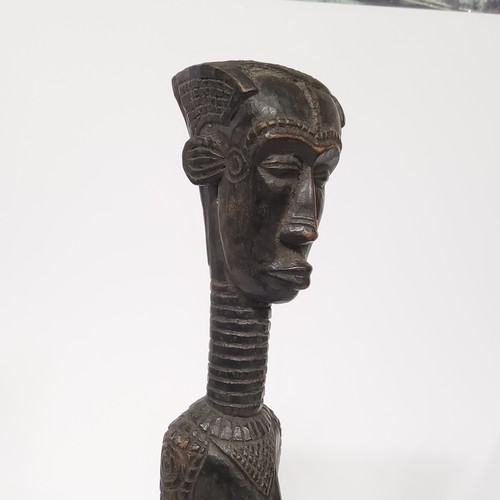 94 - Tribal Art - A scarce late 19th/ early 20th century Ndebele tribe carved ebony fertility bust of a S... 