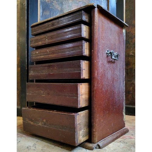 26 - Early 20th century mahogany Watchmaker's cabinet, 49cm high x 38.5cm w x 27cm deep