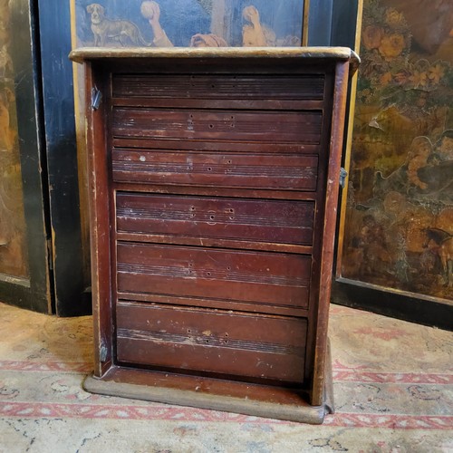 26 - Early 20th century mahogany Watchmaker's cabinet, 49cm high x 38.5cm w x 27cm deep