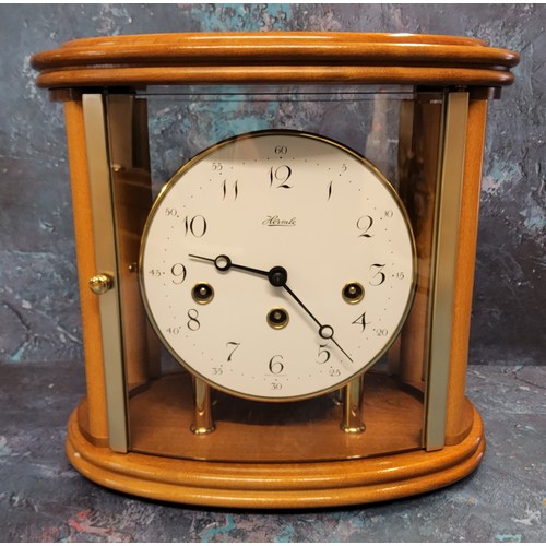 54 - A contemporary Hermle mantel clock, 8-day 4/4 chime movement 27h x 24w, NOS original packaging