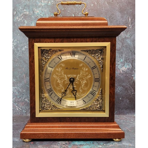 55 - A Fox & Simpson mahogany bracket clock, 8 day movement, silvered engraved dial, black Roman nume... 