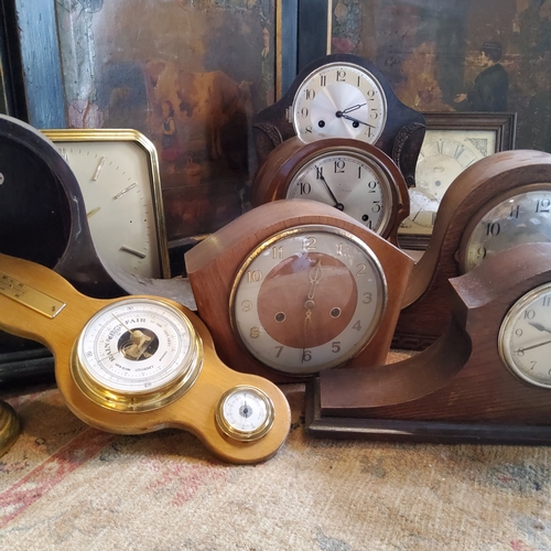 72 - Horology - an Art Deco Smith's mantel clock, Napoleon mantel clock carcasses, spares for restoration... 