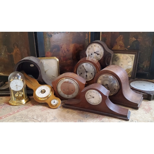 72 - Horology - an Art Deco Smith's mantel clock, Napoleon mantel clock carcasses, spares for restoration... 