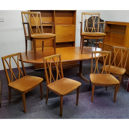 476 - Mid 20th century Design - E. Gomme for G-Plan Red label dining suite, a set of six teak chairs inclu... 