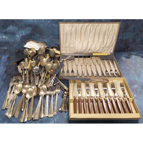 223A - Metal Ware - flatware including Walker & Hall, Mappin & Webb, various patterns; a silver haf... 