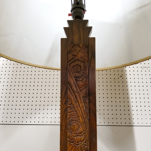 482 - An Art Deco oak standard lamp c.1920