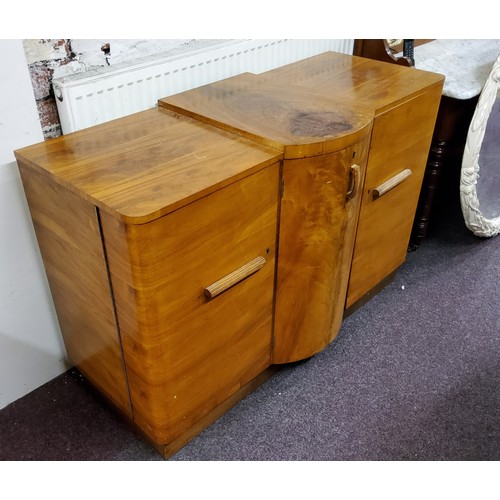 503 - An unusual Art Deco birdseye maple dressing table and bachelor's chest; Art Deco dressing chest and ... 