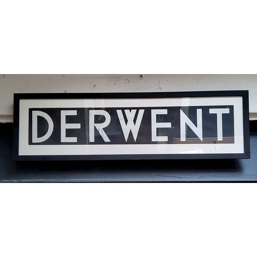 25 - Local Interest - original monochrome 1940's bus route destination name DERWENT, framed.Note: Derwent... 