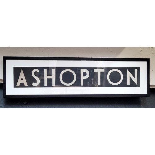 26 - Local Interest - original monochrome 1940's bus route destination name ASHOPTON, framed.
100cm x 28c... 