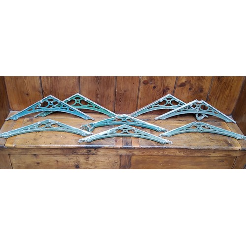 27 - Salvage - a set of eight Richardson & Co iron conservatory or greenhouse brackets