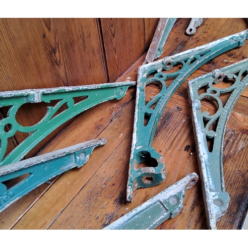 27 - Salvage - a set of eight Richardson & Co iron conservatory or greenhouse brackets