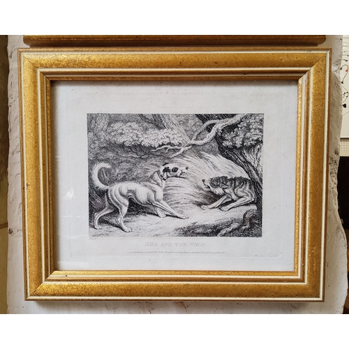 32 - Edward Orme, by, Samuel Howitt (British 1756-1822), after, a set of four, Dog and the Wolf, Stag in ... 