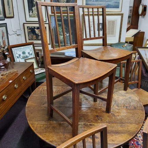 63 - A set of six George III oak dining chairs c.1820