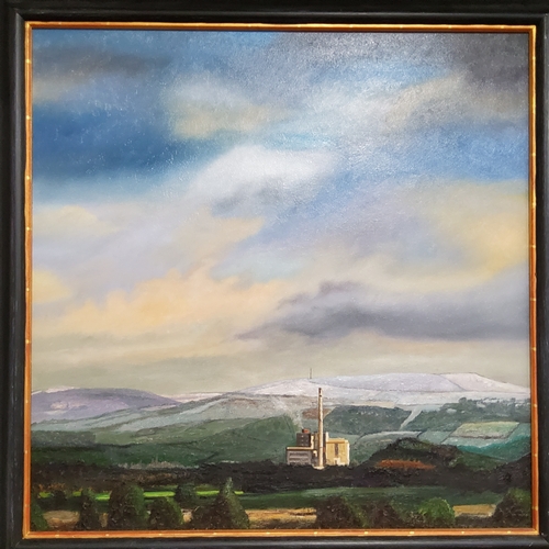 131 - Trevor Neal (Sheffield Artist 1947 - )Cement Works, Hope Valleyoil on canvas, 81 x 81cms, frame... 