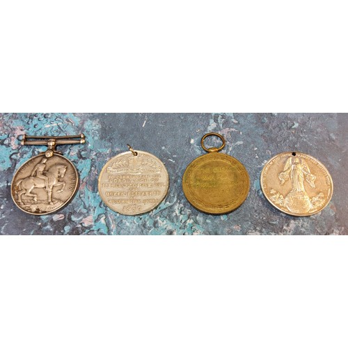 185 - Militaria - World War I medals, a set of two British War medal 1914 - 1918 and Victory medal awarded... 