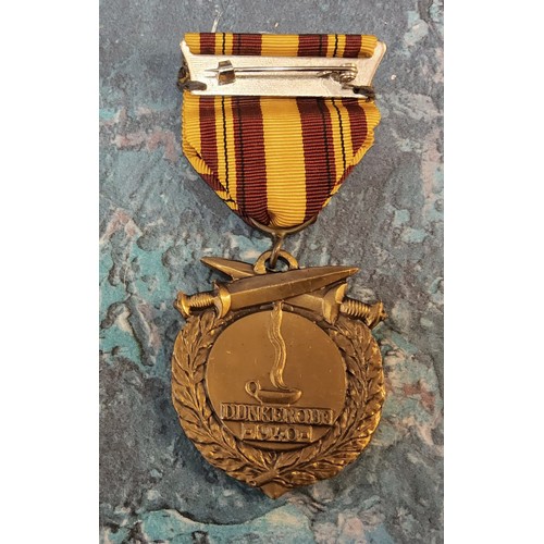 192 - A WW2 British Dunkerque 1940 medal. French issued commemorative medal provided to Veterans of Dunkir... 