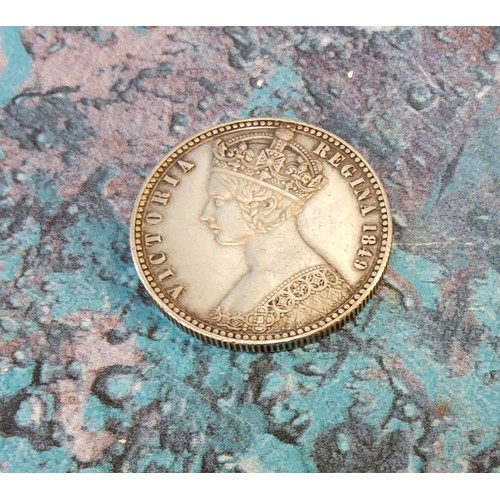 215 - Victoria (1837-1901) Godless Florin, 1849. Some surface marks, otherwise good extremely fine