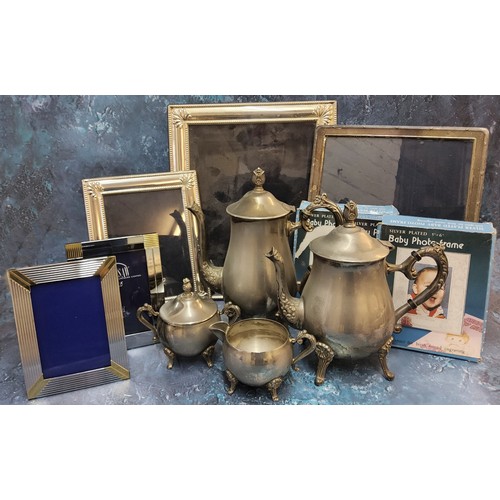 272 - Silverplate including various photograph frames of various sizes; a coffee & water pot, creamer ... 