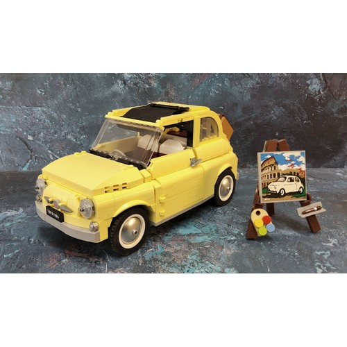 341 - A Lego Creator Fiat 500 no.10271 yellow #10271, built NO instructions & box