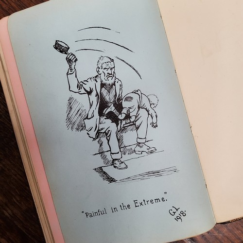 382 - An early 20th Century Bon Mot album, 33 pages of  humorous sketches, poetry, watercolours etc.;... 