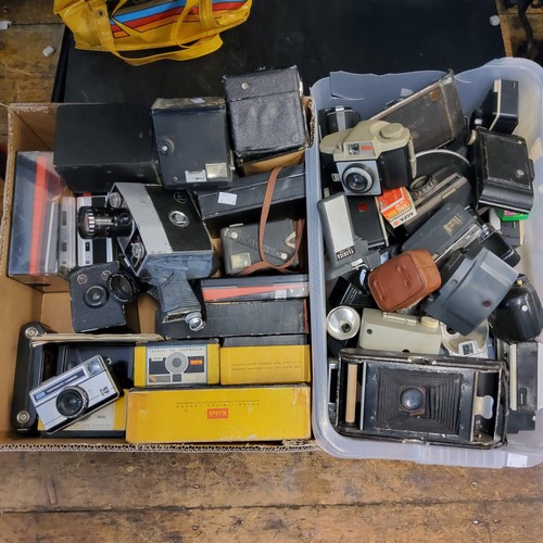 446 - Vintage Cameras - Kodak Instamatic 100;  Brownie Reflex;   Brownie Junior;  Nikon, Yashica matic;  o... 