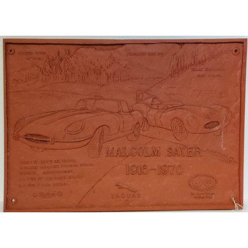 519 - Automobilia - an interesting fibreglass sign by Mike Tomlin celebrating Malcolm Sayer the designer o... 