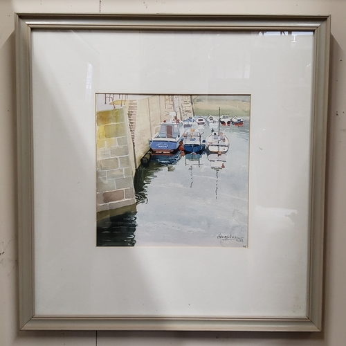 285 - Tony Houghton (Sheffield Artist) Mousehole Reflections, signed in pencil, dated 11/93, watercol... 