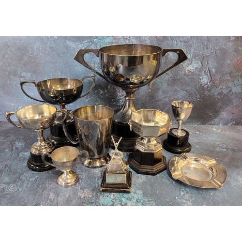 310 - Various silver plated golfing trophies from Hallamshire Golf Club etc.