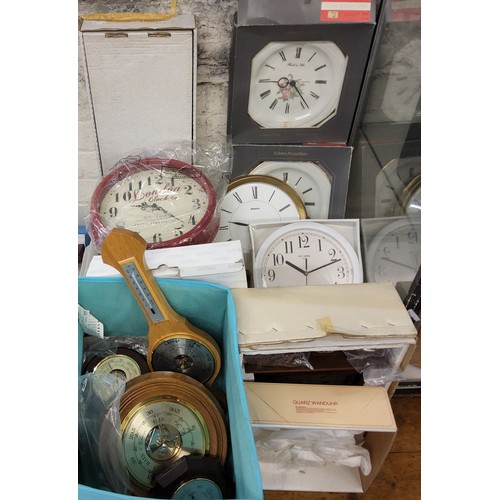 126 - Modern Clocks and Barometers - Acctim Quartz clock;  Kitchen Quartz wall clocks, various, etc