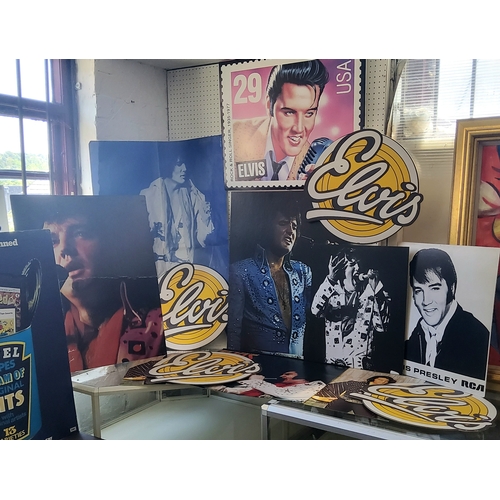 382 - Elvis Presley point of sale record shop advertising boards, posters and artwork