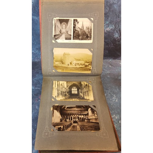 326 - Postcards - an Art Nouveau album containing early 20th century Real Photo RP Postcard examples of ch... 