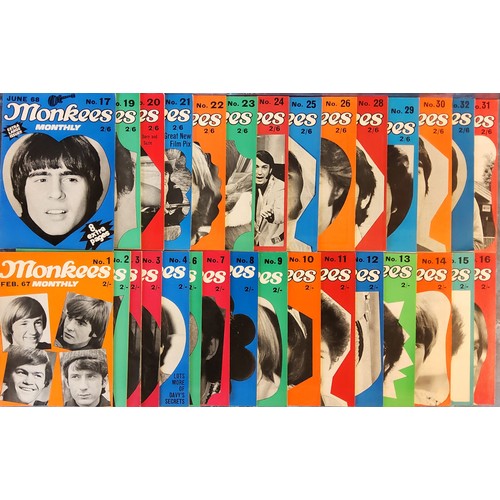 385 - Twenty-nine MONKEES MONTHLY magazines published by Beat Publications between February 1967 and Septe... 