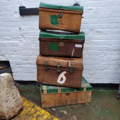 623 - Salvage - Various early 20th century metal domed trunks