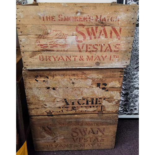 620 - Advertisement - Two large Bryant & May Ltd Swan Vestas 'The Smoker's Match' package crate, anoth... 