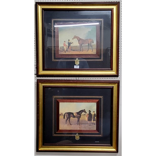 648 - John Frederick Herring, after, a pair, Racehorses, coloured prints, 21cm x 29cm