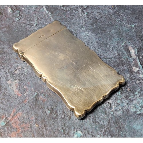 308 - An Edwardian silver rectangular case case, plain, 8cm high, Birmingham 1906, 42g