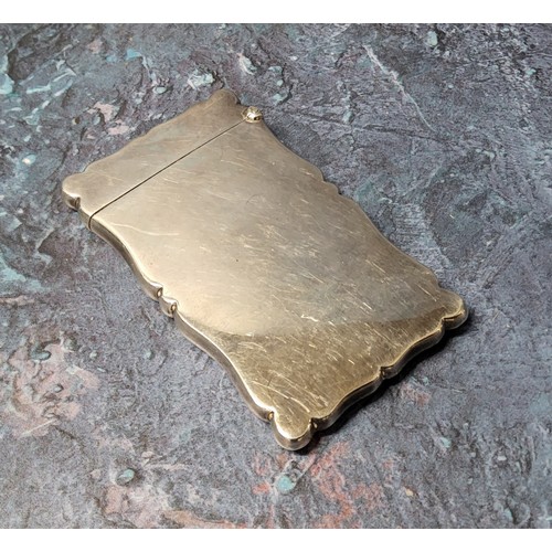 308 - An Edwardian silver rectangular case case, plain, 8cm high, Birmingham 1906, 42g