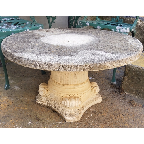 410 - A reconstituted stone classical column garden table