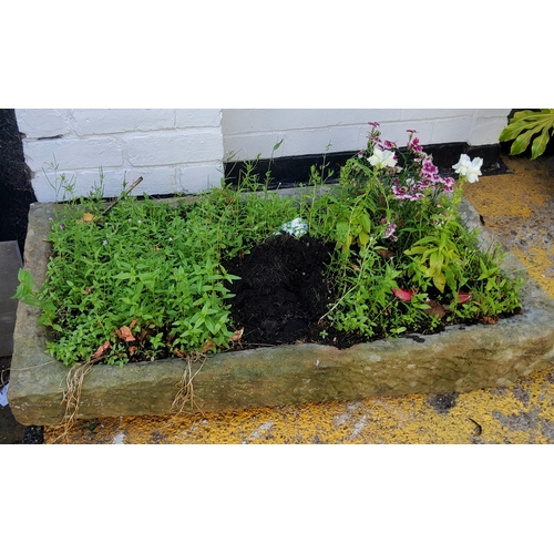 412 - A large Derbyshire gritstone trough