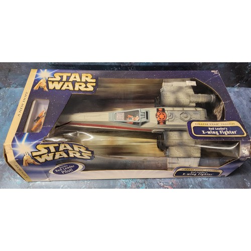 395 - A Star Wars Death Star Trench Red Leader's X-Wing Fighter, complete with Red Leader Pilot, appears u... 