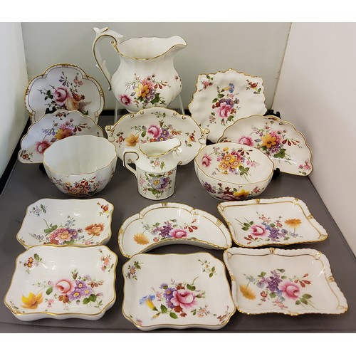 3 - Royal Crown Derby Posies pattern milk jug, trinket dishes, sugar bowl, etc