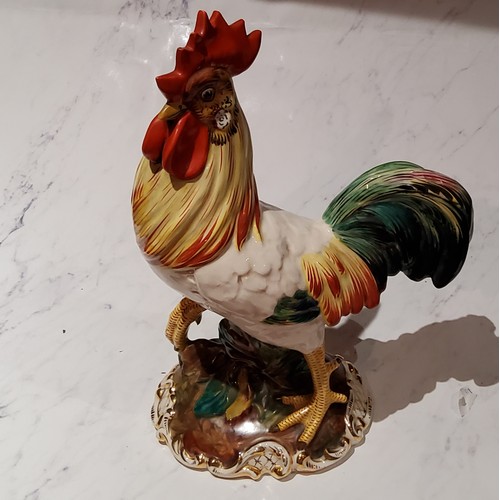 46 - A large Italian model, of a cockerel, 30cm high, marked 1225 Italy