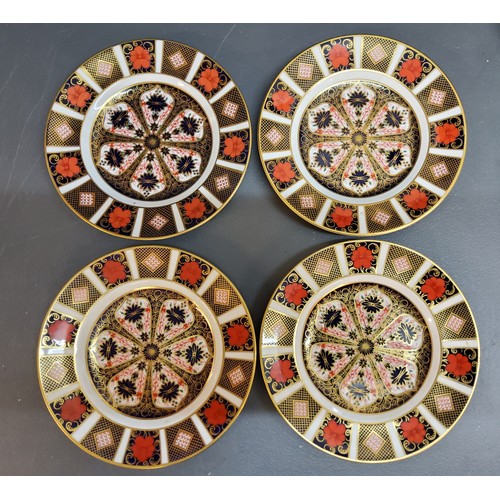 77 - A set of four Royal Crown Derby 1228 pattern dessert plates, printed marks