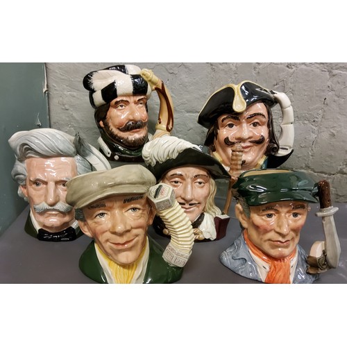 109 - A Royal Doulton character jug, The Busker, printed marks, D6775;  others, Little Mester Museum ... 