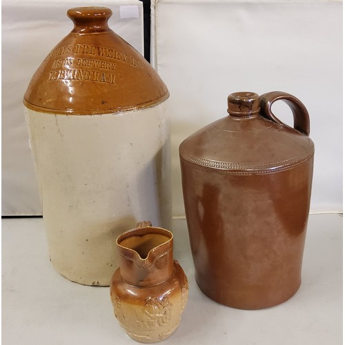 115 - A Doulton & Co Lambeth Ansells Brewery Aston Brewery Birmingham stoneware flagon, 43cm high;&nbs... 