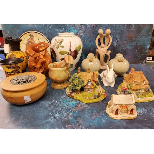 141 - Lilliput Lane - St Joseph's School, Water Meadows, Gertrudes Garden;  Aynsley rabbit trinket po... 