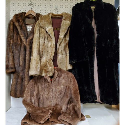 204 - A 1940's Scotch Mole full length coat;  a Fishers Preston Mink jacket;  others (4)