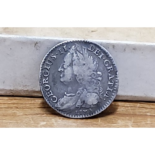 233 - George II 1745 six pence, Lima mint mark - G/VG condition